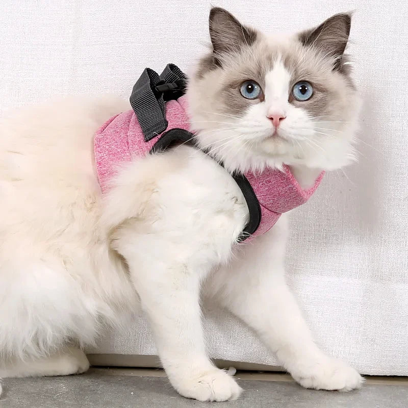 Cat Harness and Leash for Walking Escape Proof Soft Vest Harnesses for Cat Breathable Reflective Strips Jacket Cat Accessories