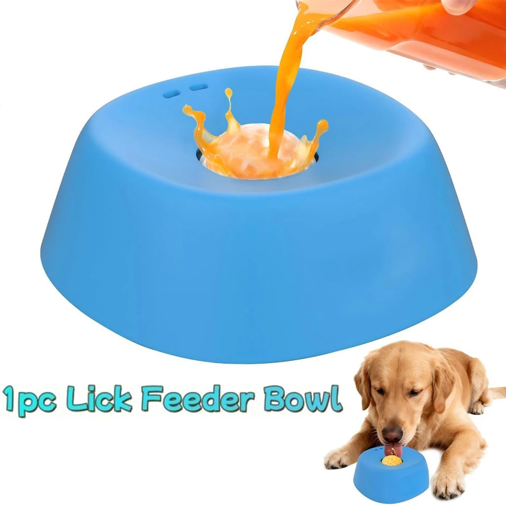 5pcs Anti-Choking Slow Feeder Dog Bowl Non-Slip 3/4 Cup -4pcs Double-Sided Toothbrushes + 1pc Lick Feeder Bowl , Lick Toy for Liquid Treats Bone Broth Ice Cream Yogurt