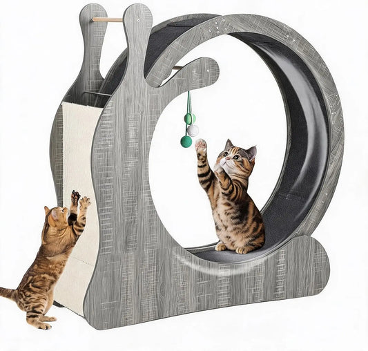 Garvee Cat Treadmill Running Wheel for Indoor 3 in 1 Cat Treadmill Wheels Roller Fitness Cats Toys Sports Cats Supplie Pet with Scratching Board and Play Balls