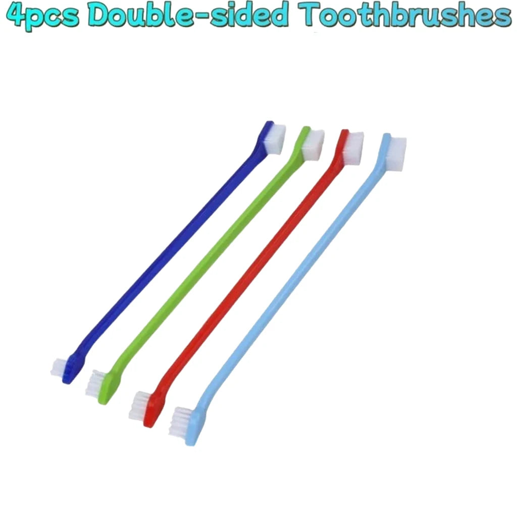 5pcs Anti-Choking Slow Feeder Dog Bowl Non-Slip 3/4 Cup -4pcs Double-Sided Toothbrushes + 1pc Lick Feeder Bowl , Lick Toy for Liquid Treats Bone Broth Ice Cream Yogurt