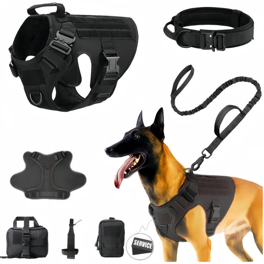 Tactical Military Vest Pet German Shepherd Golden Retriever Tactical Training Dog Harness and Leash Set For All Breeds Dogs