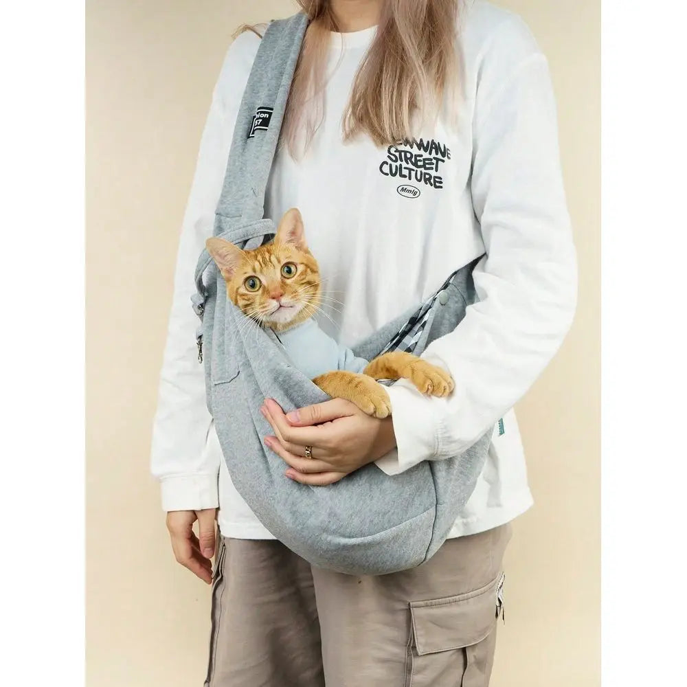 1pc Pet Travel Carrier Bag, Breathable Ventilated Shoulder Crossbody Large Capacity Portable Cat Bag, Suitable For Small Pets U