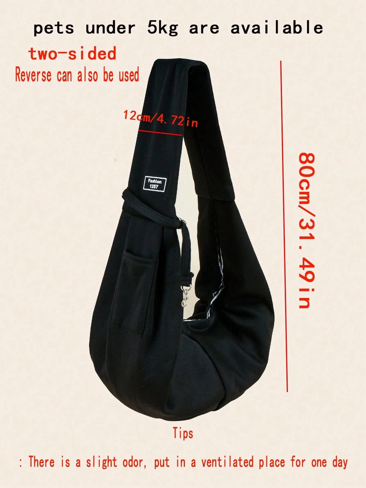 1pc Pet Travel Carrier Bag, Breathable Ventilated Shoulder Crossbody Large Capacity Portable Cat Bag, Suitable For Small Pets U