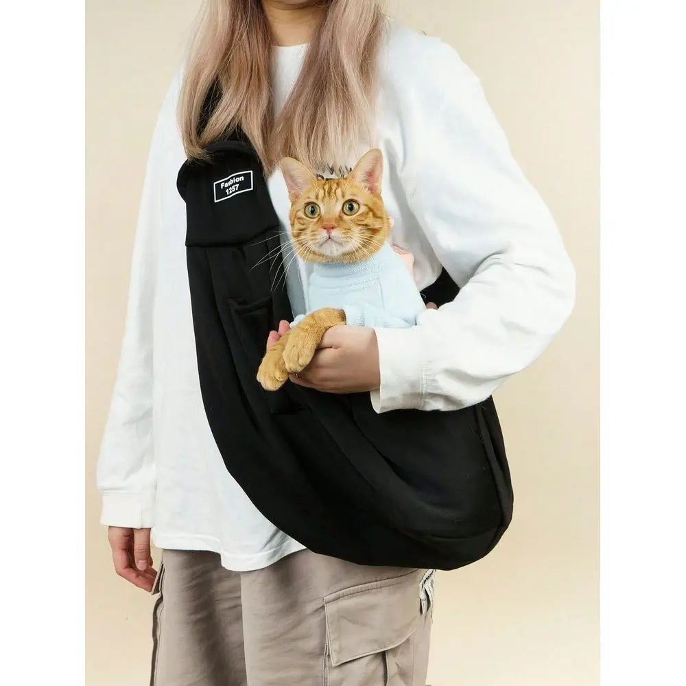 1pc Pet Travel Carrier Bag, Breathable Ventilated Shoulder Crossbody Large Capacity Portable Cat Bag, Suitable For Small Pets U