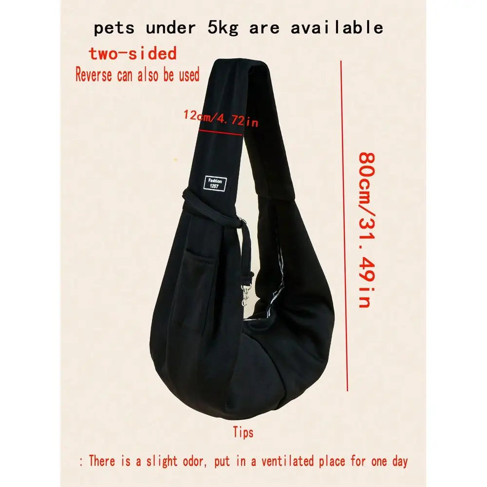 1pc Pet Travel Carrier Bag, Breathable Ventilated Shoulder Crossbody Large Capacity Portable Cat Bag, Suitable For Small Pets U