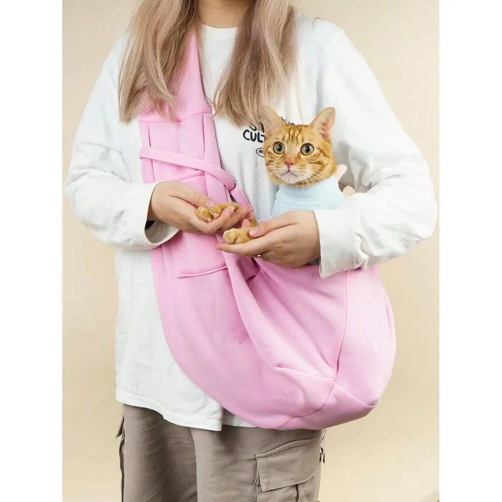 1pc Pet Travel Carrier Bag, Breathable Ventilated Shoulder Crossbody Large Capacity Portable Cat Bag, Suitable For Small Pets U